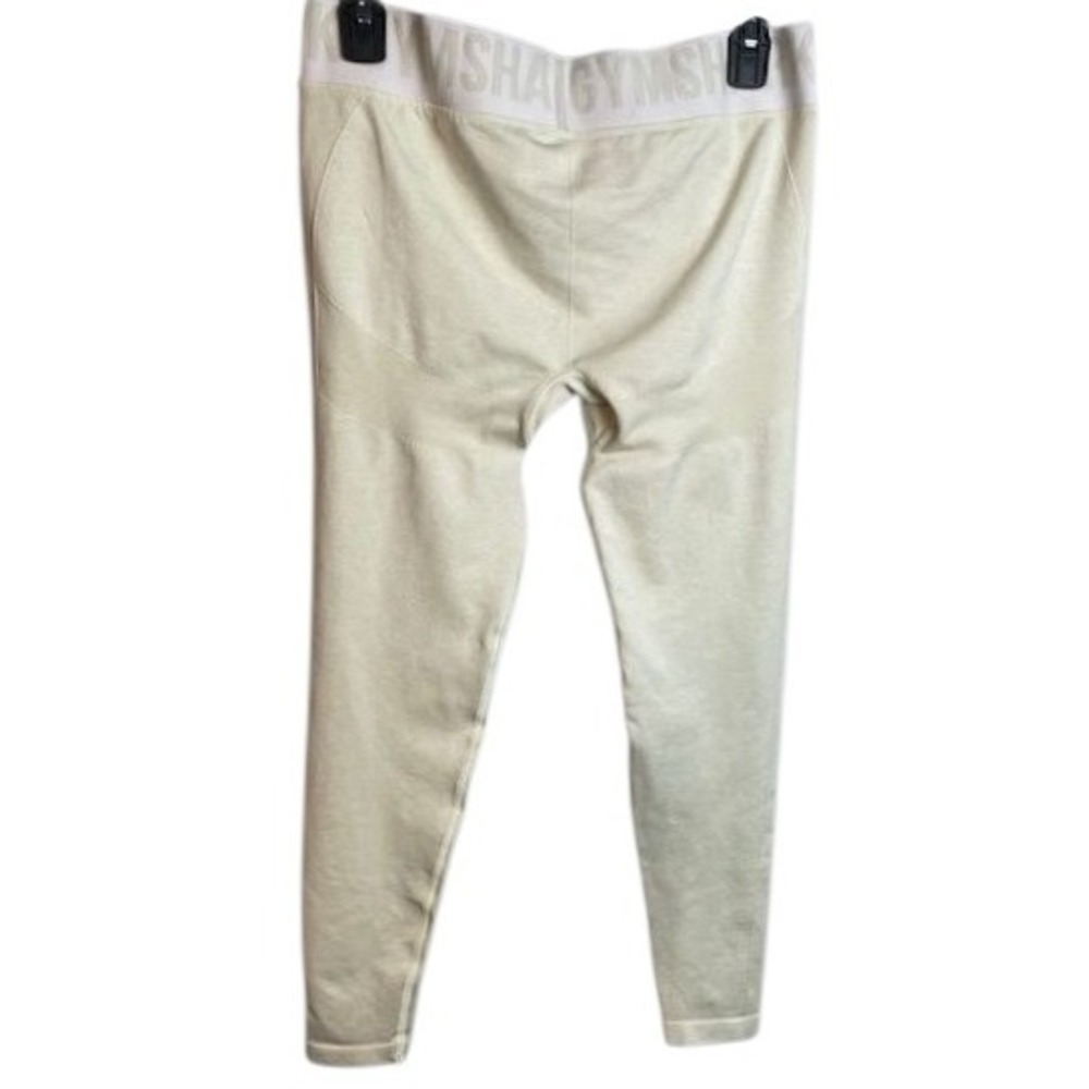 Gymshark High‎ Waisted Leggings Womens Size L Light Yellow Activewear Workout